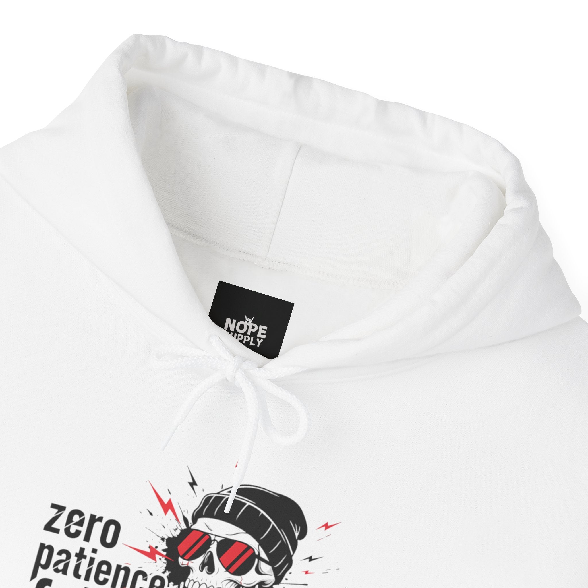 "Zero Patience, Full Attitude" Hoodie — Bold Graphic Quote Sweatshirt