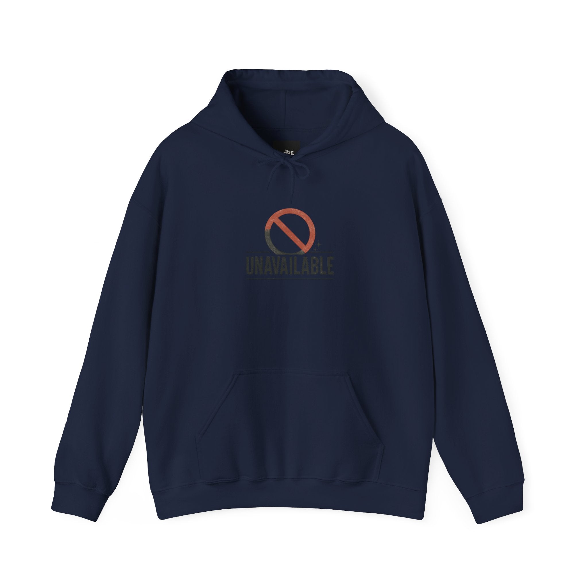 Unavailable Symbol Hoodie — Minimalist 'UNAVAILABLE' Graphic Pullover