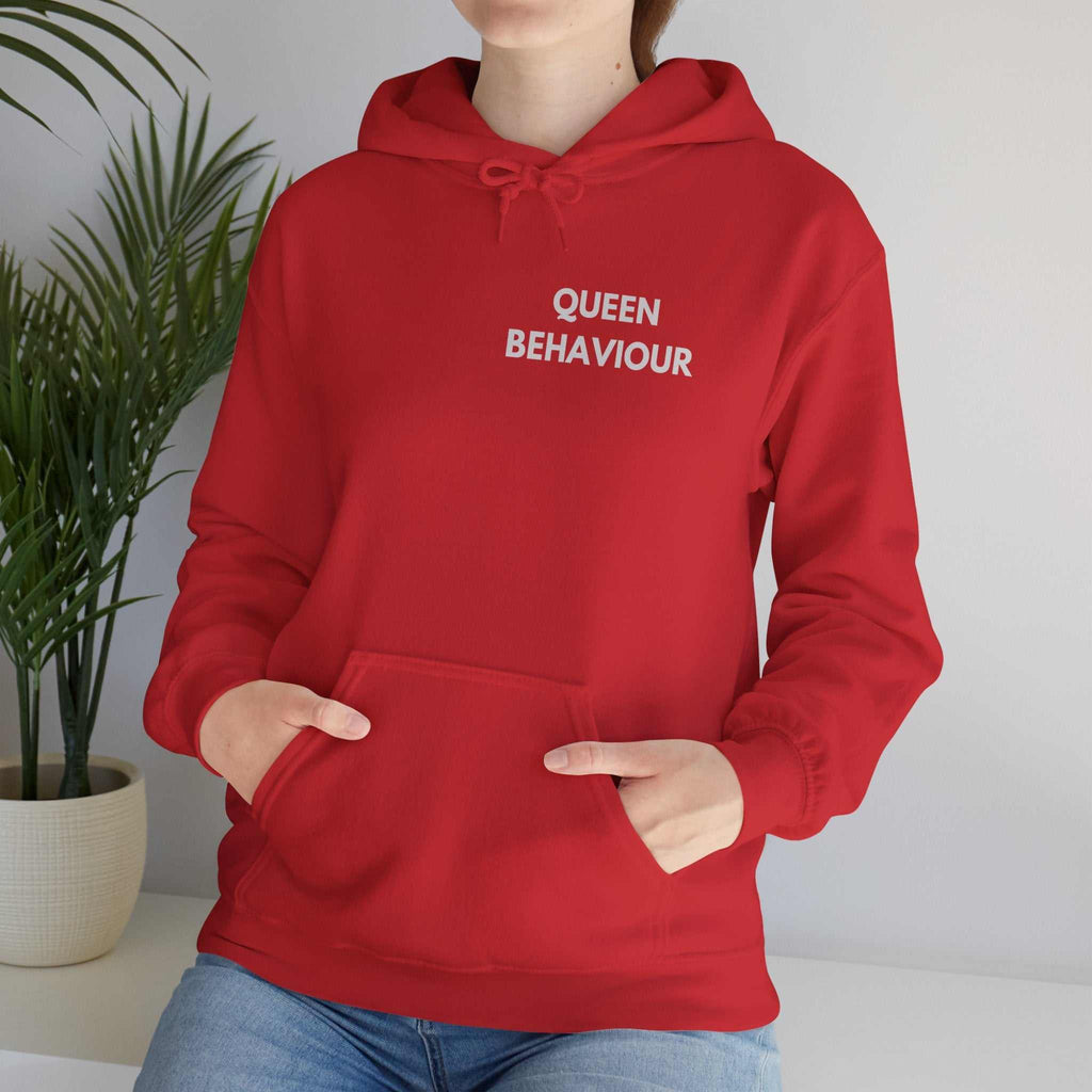 Hoodie ''Queen Behaviour'' Quote — Minimalist Feminist Graphic Pullover