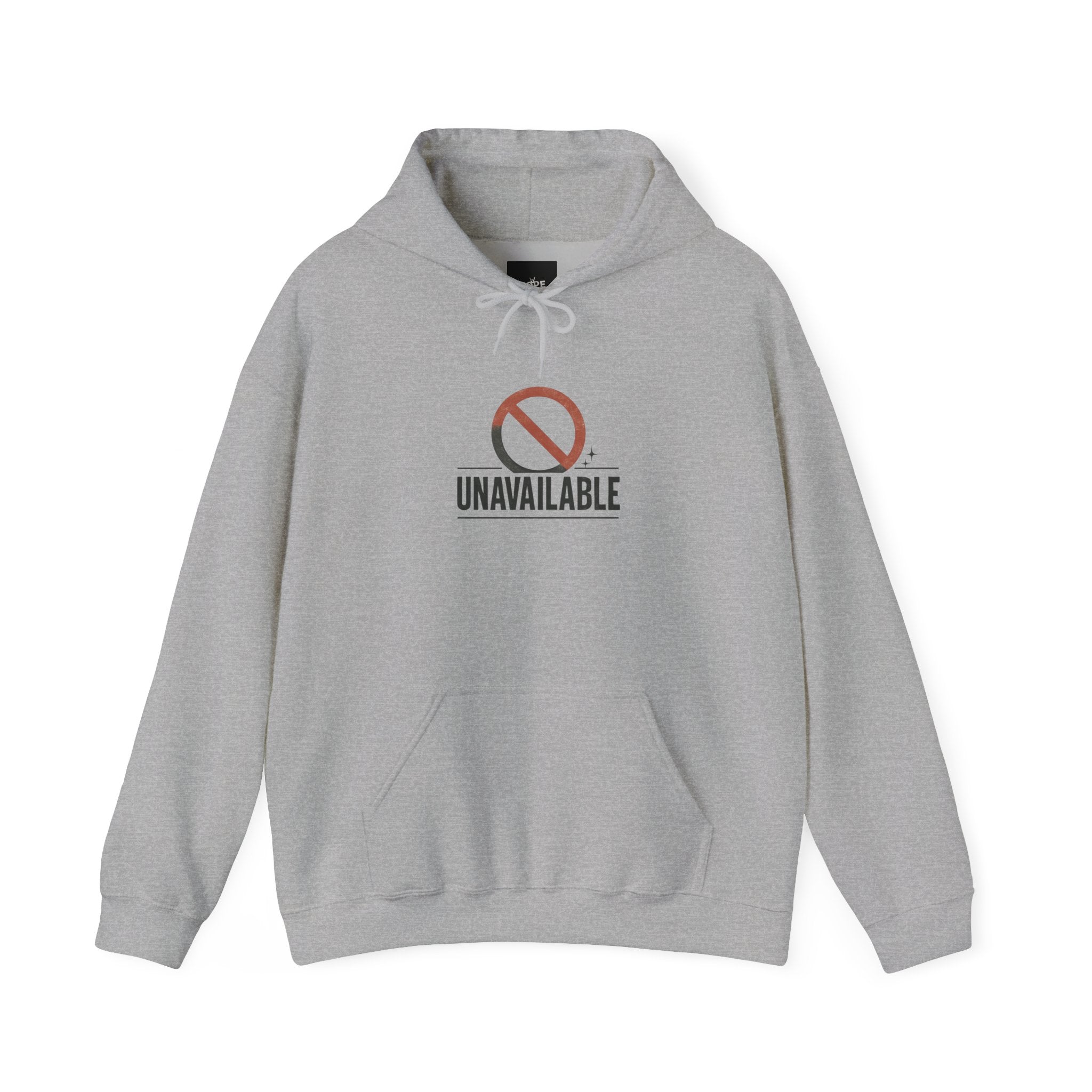 Unavailable Symbol Hoodie — Minimalist 'UNAVAILABLE' Graphic Pullover