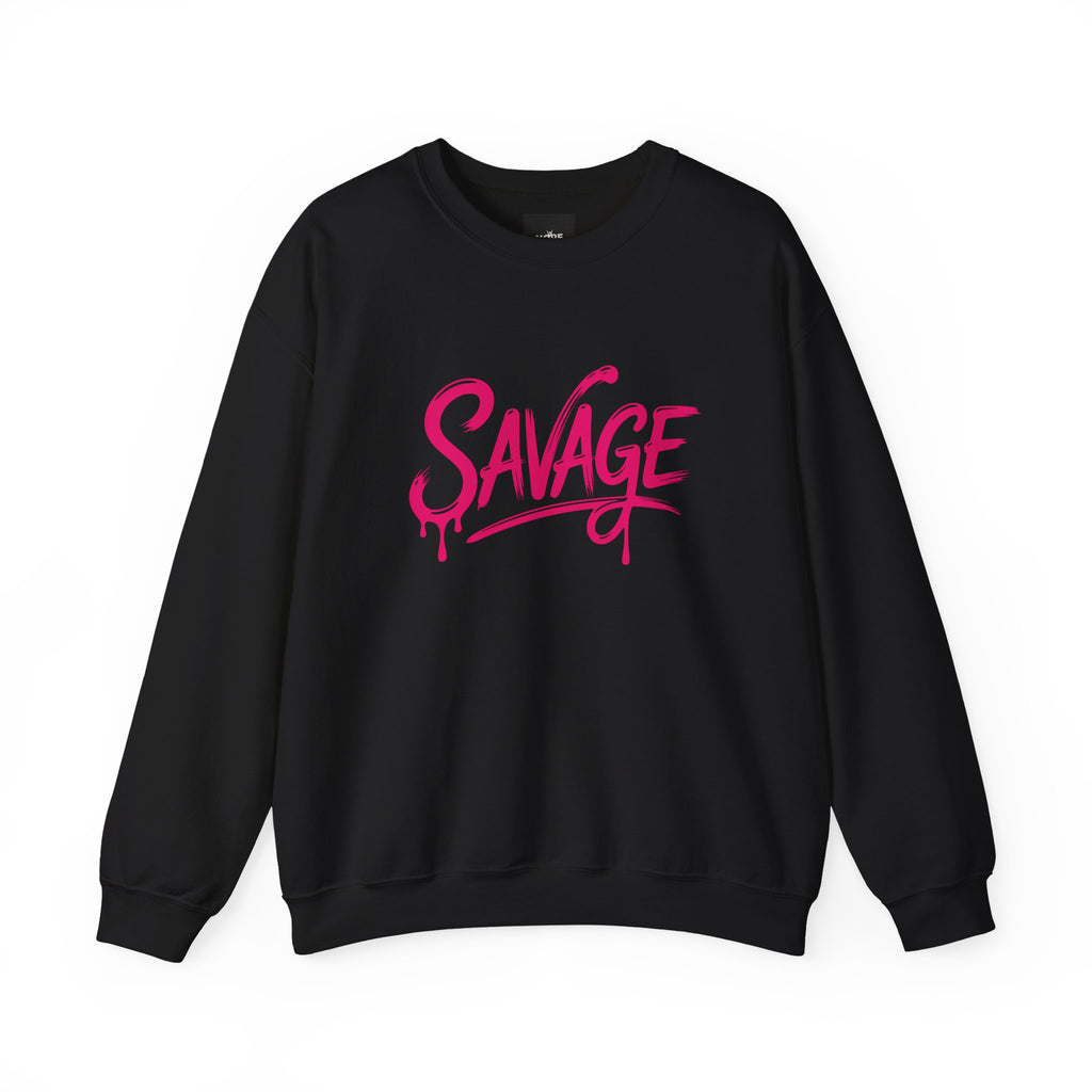 Savage Script Crewneck Sweatshirt — Pink Graffiti Graphic