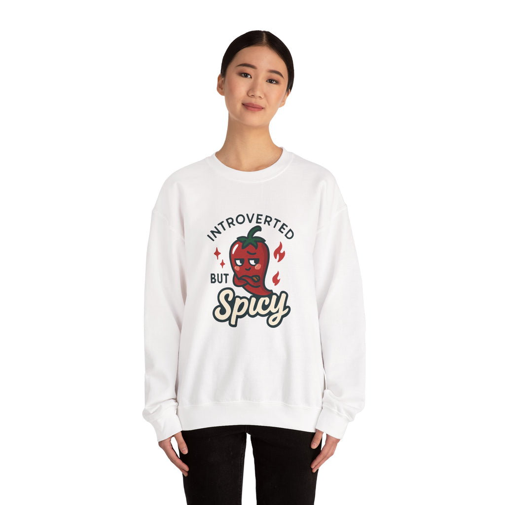 Introverted But Spicy Sweatshirt — Cute Chili Pepper Graphic Crewneck