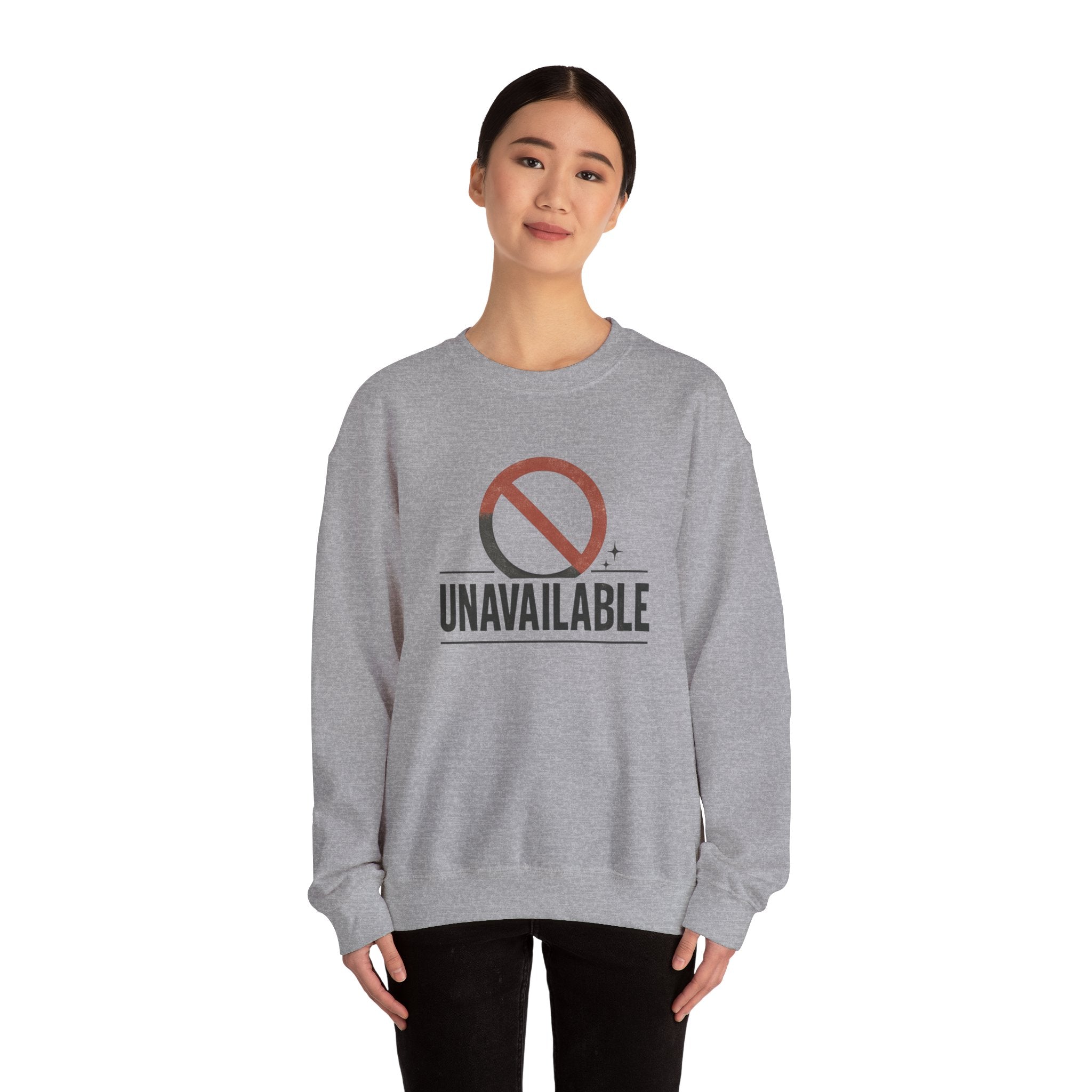 Crewneck Sweatshirt — Minimalist Red Prohibition Symbol Graphic