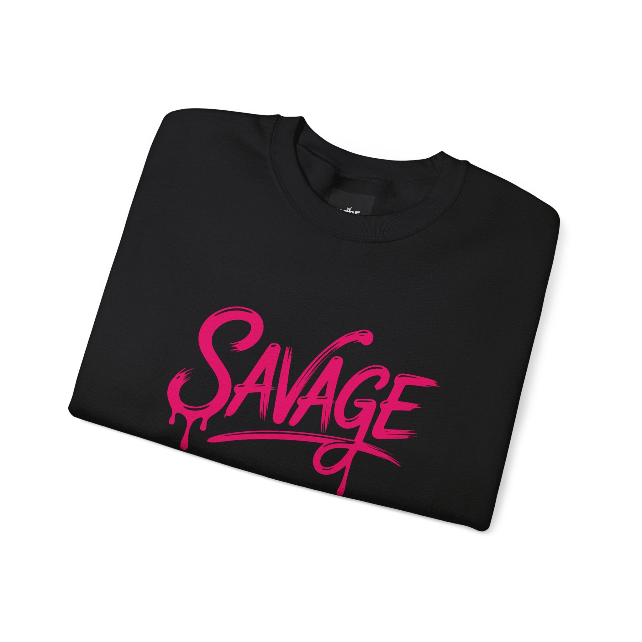Savage Script Crewneck Sweatshirt — Pink Graffiti Graphic