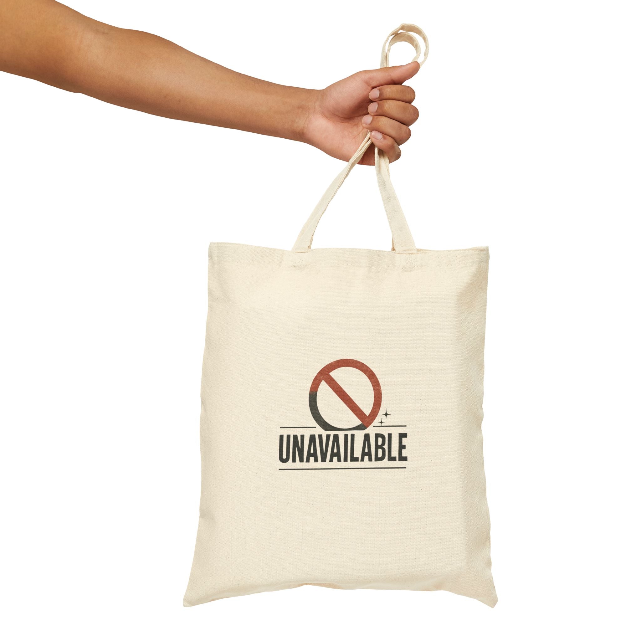 Unavailable Symbol Cotton Tote Bag — Minimalist Eco-Friendly Canvas Shopper