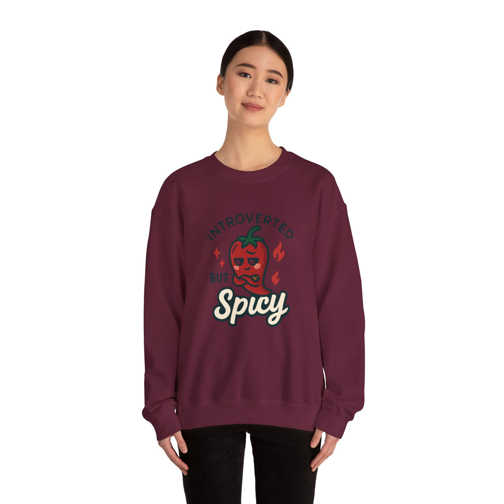 Introverted But Spicy Sweatshirt — Cute Chili Pepper Graphic Crewneck