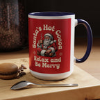Santa Hot Cocoa Accent Coffee Mug — "Santa's Hot Cocoa Relax and Be Merry" Holiday Mug (11/15oz)