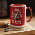 Santa Hot Cocoa Accent Coffee Mug — "Santa's Hot Cocoa Relax and Be Merry" Holiday Mug (11/15oz)