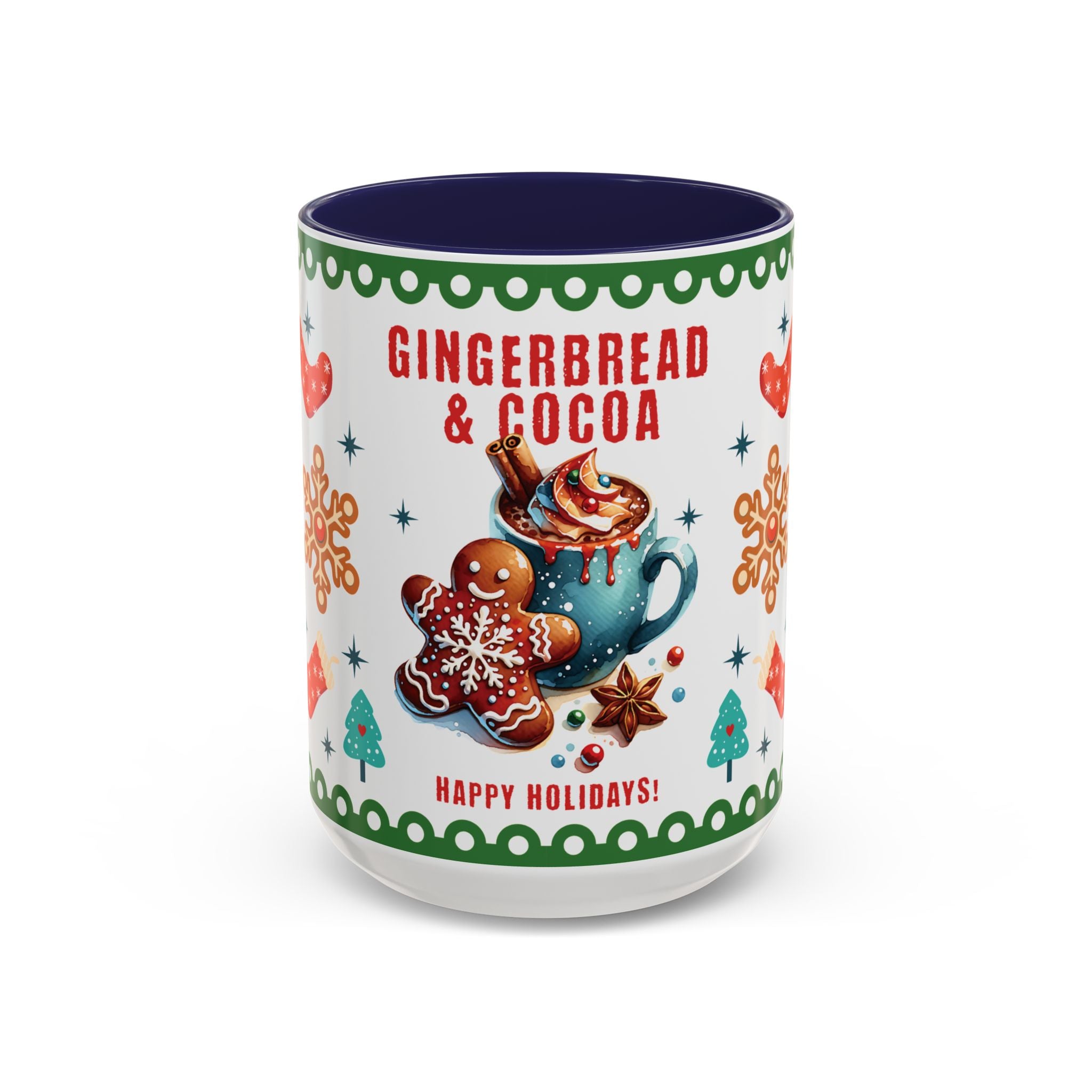 Gingerbread & Cocoa Holiday Coffee Mug — Festive Winter Hot Cocoa Design (11/15oz)