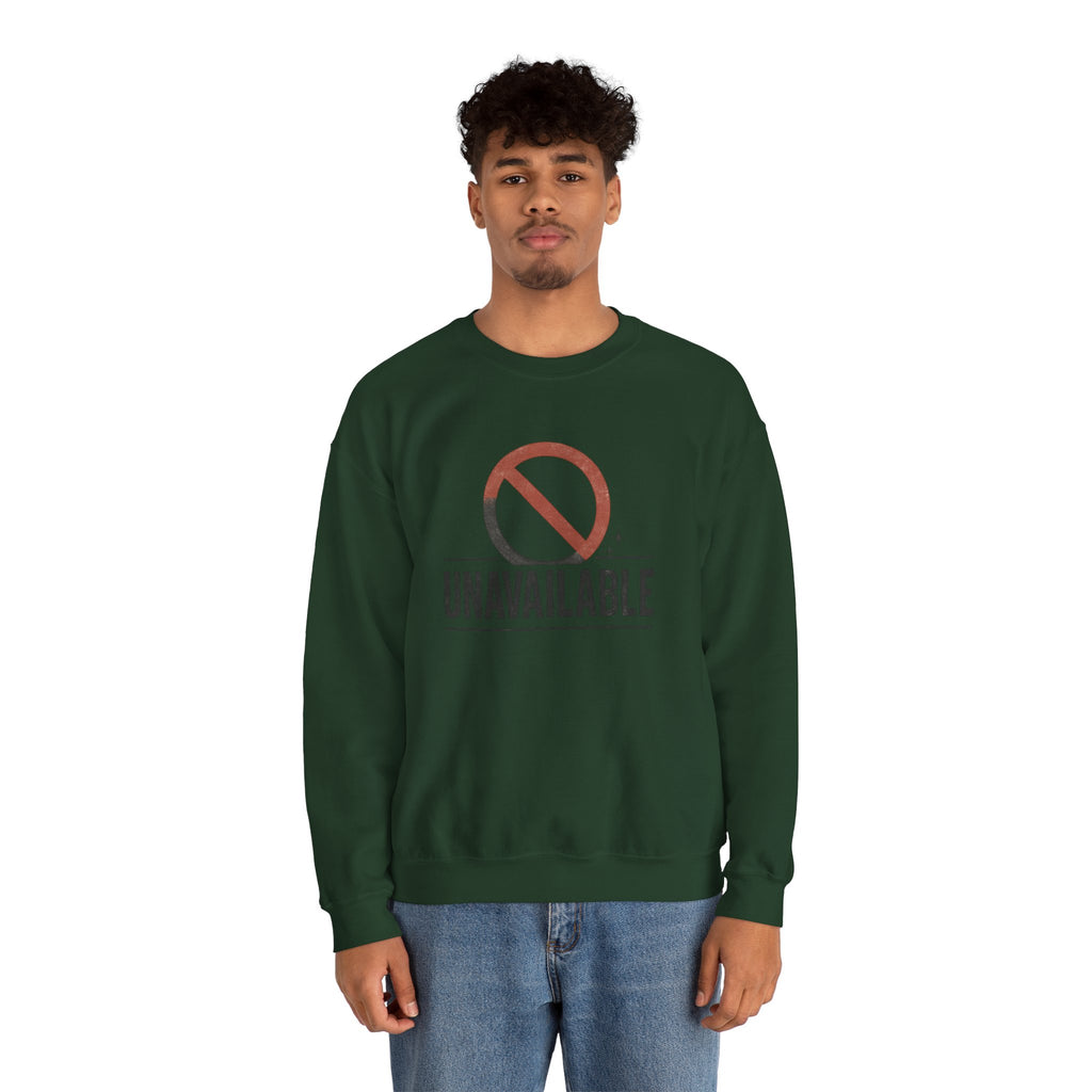 Crewneck Sweatshirt — Minimalist Red Prohibition Symbol Graphic