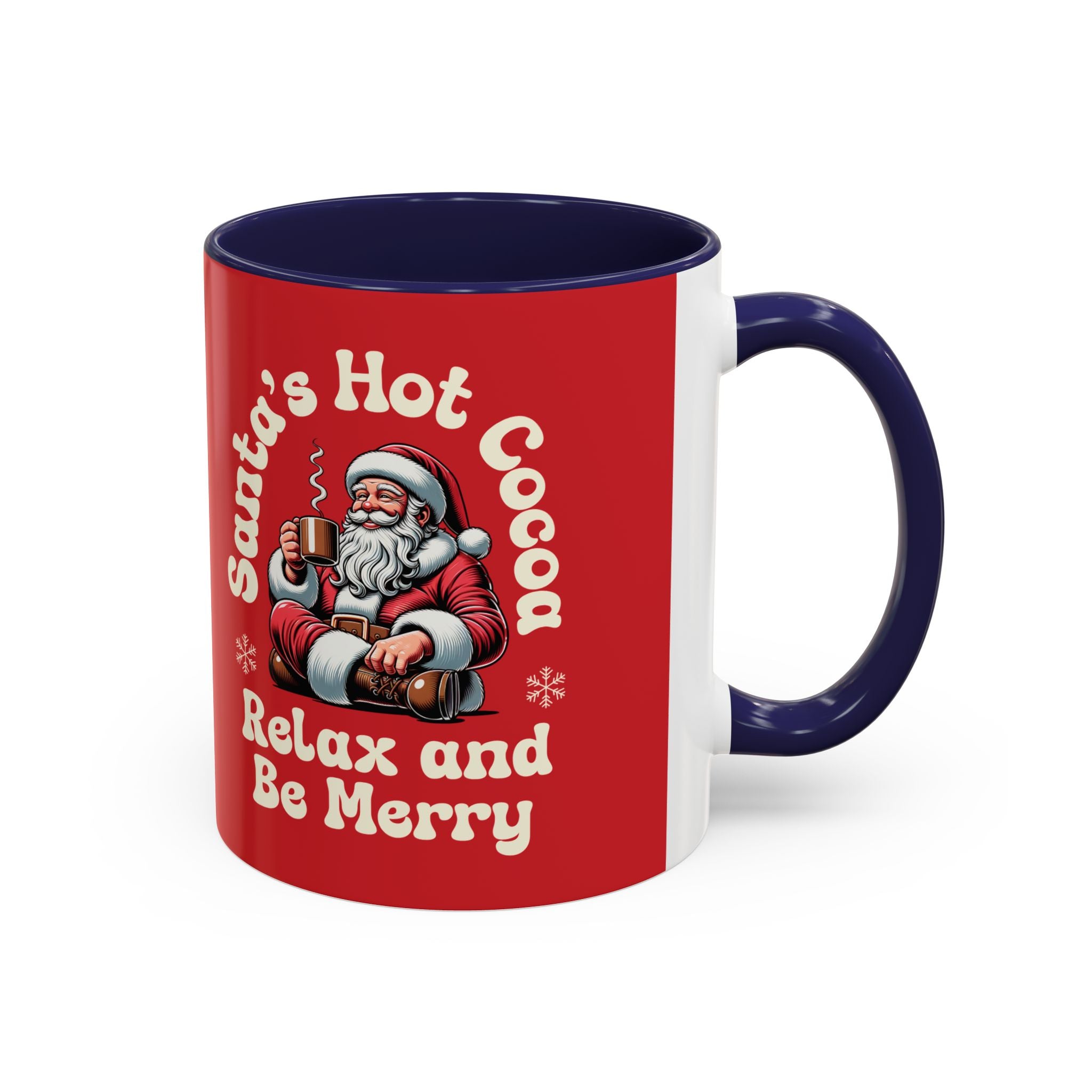Santa Hot Cocoa Accent Coffee Mug — "Santa's Hot Cocoa Relax and Be Merry" Holiday Mug (11/15oz)