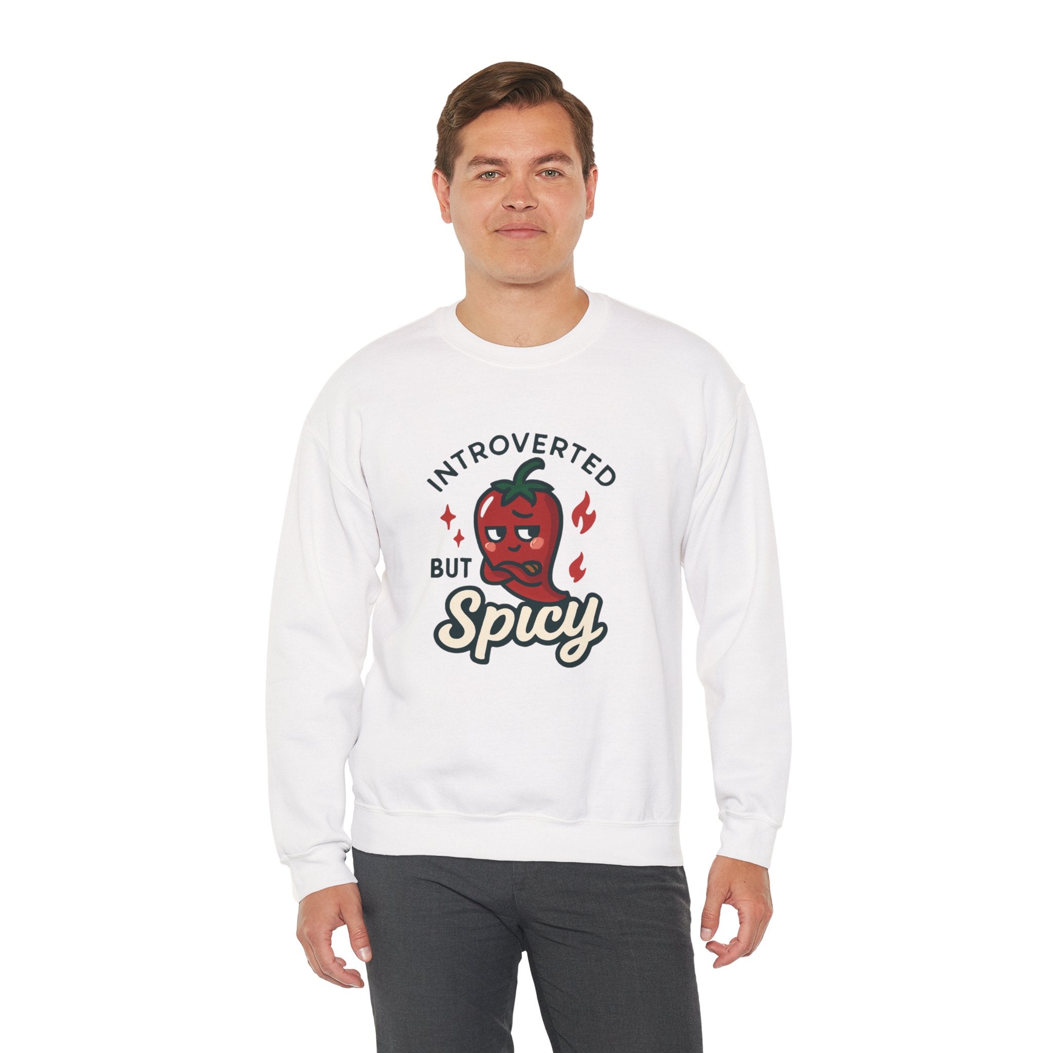 Introverted But Spicy Sweatshirt — Cute Chili Pepper Graphic Crewneck