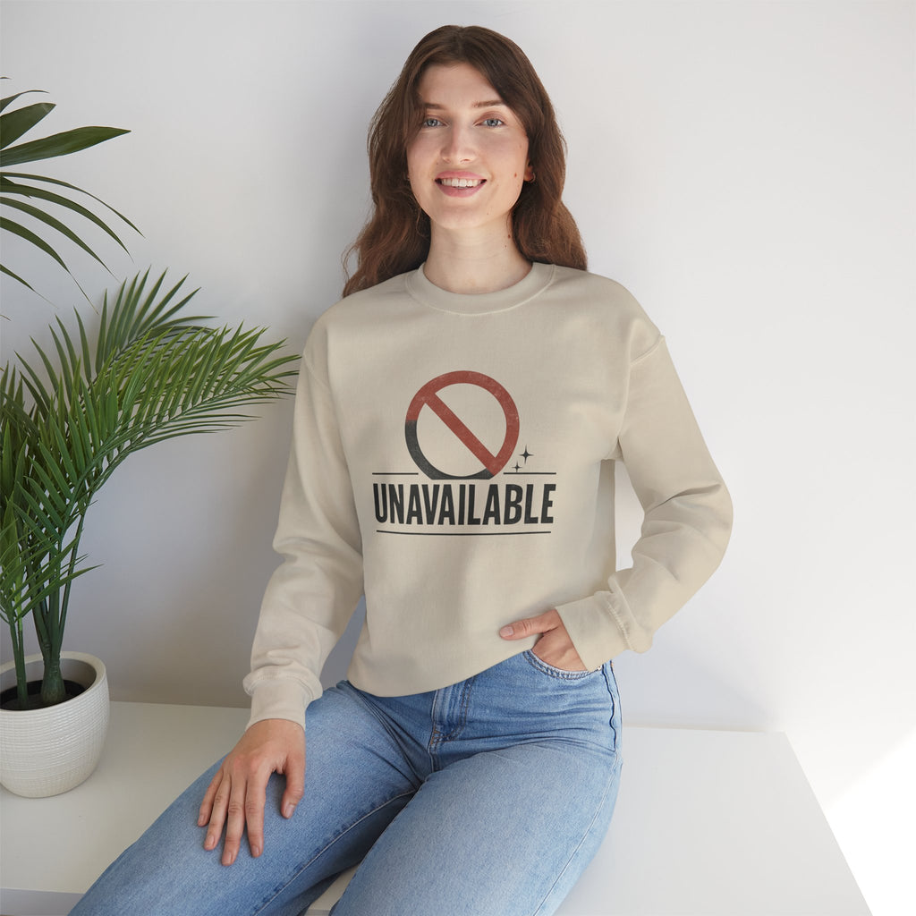 Crewneck Sweatshirt — Minimalist Red Prohibition Symbol Graphic