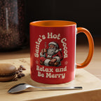 Santa Hot Cocoa Accent Coffee Mug — "Santa's Hot Cocoa Relax and Be Merry" Holiday Mug (11/15oz)