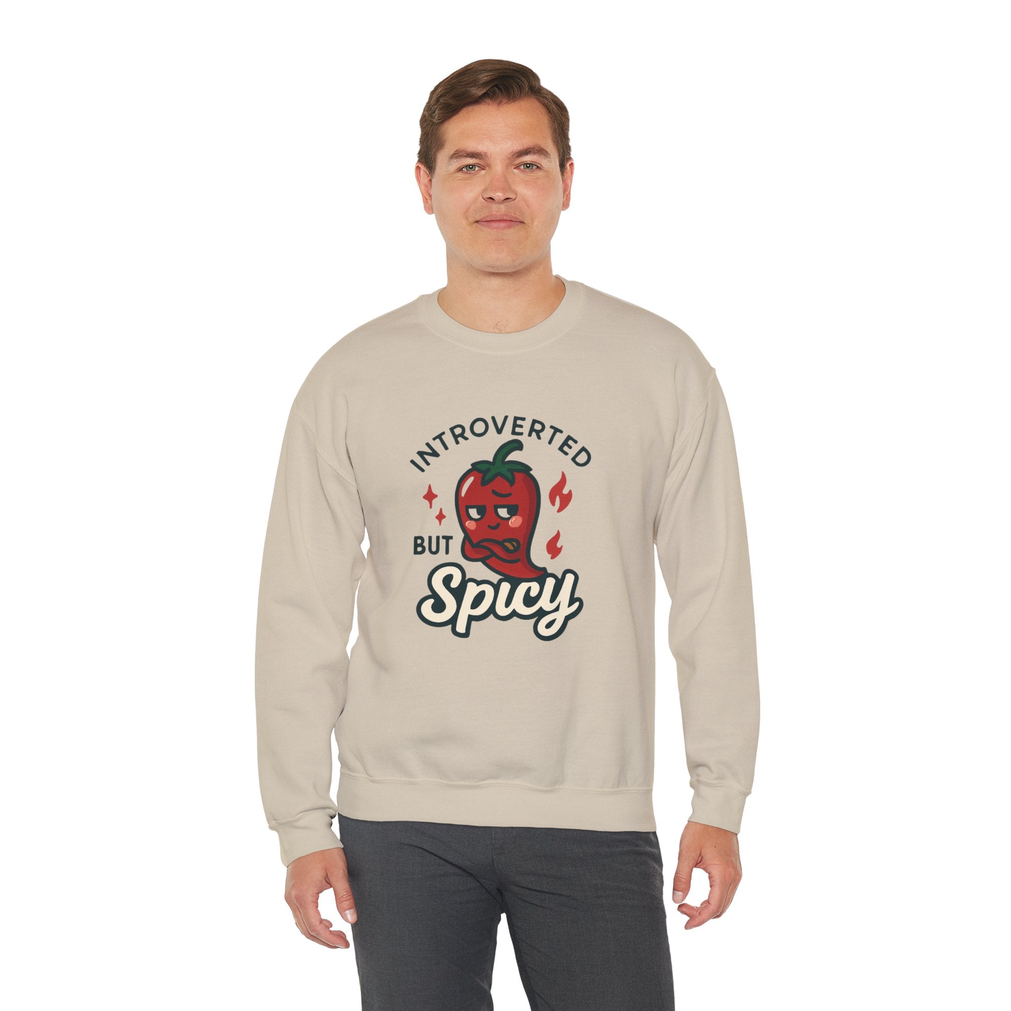 Introverted But Spicy Sweatshirt — Cute Chili Pepper Graphic Crewneck