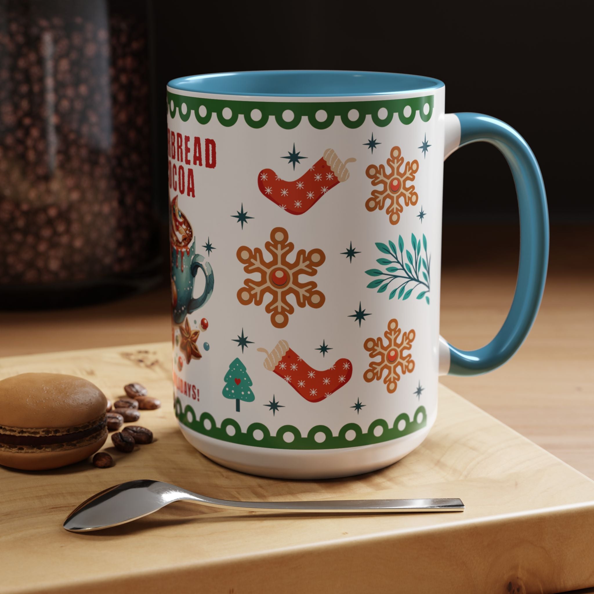 Gingerbread & Cocoa Holiday Coffee Mug — Festive Winter Hot Cocoa Design (11/15oz)