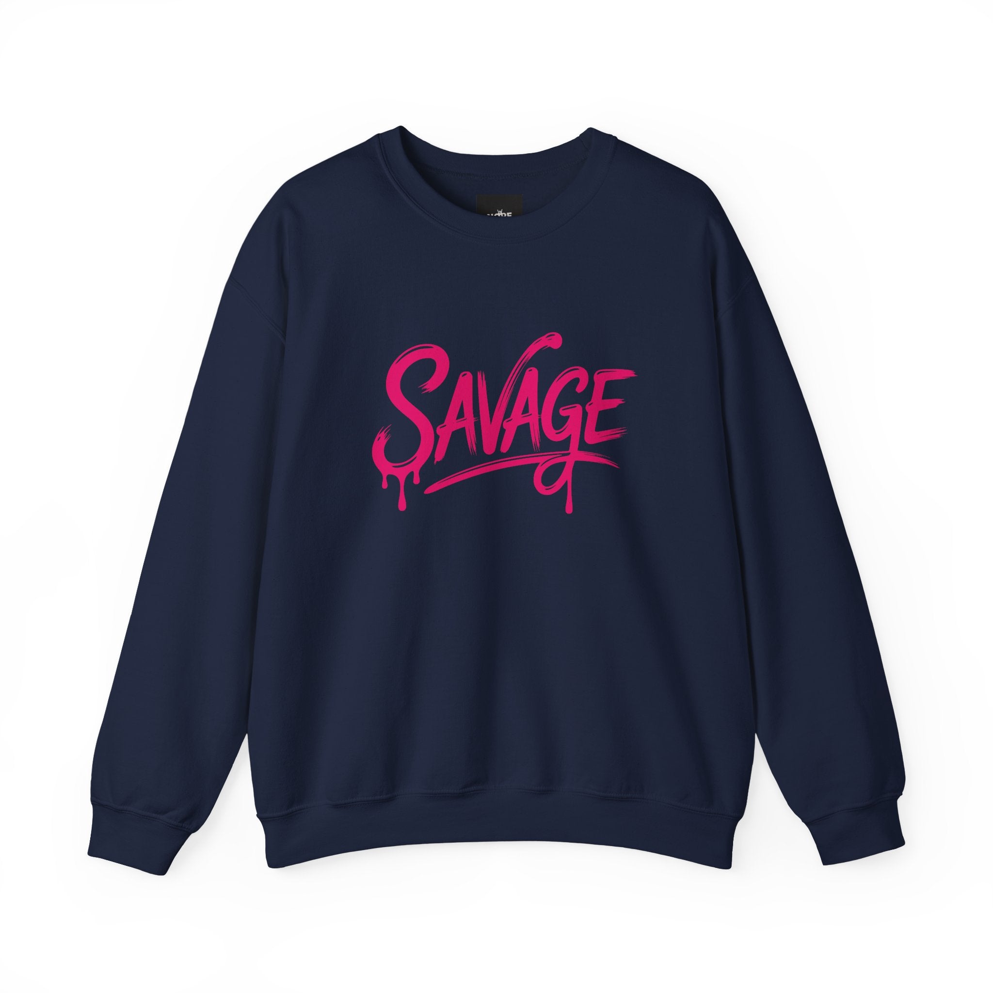 Savage Script Crewneck Sweatshirt — Pink Graffiti Graphic