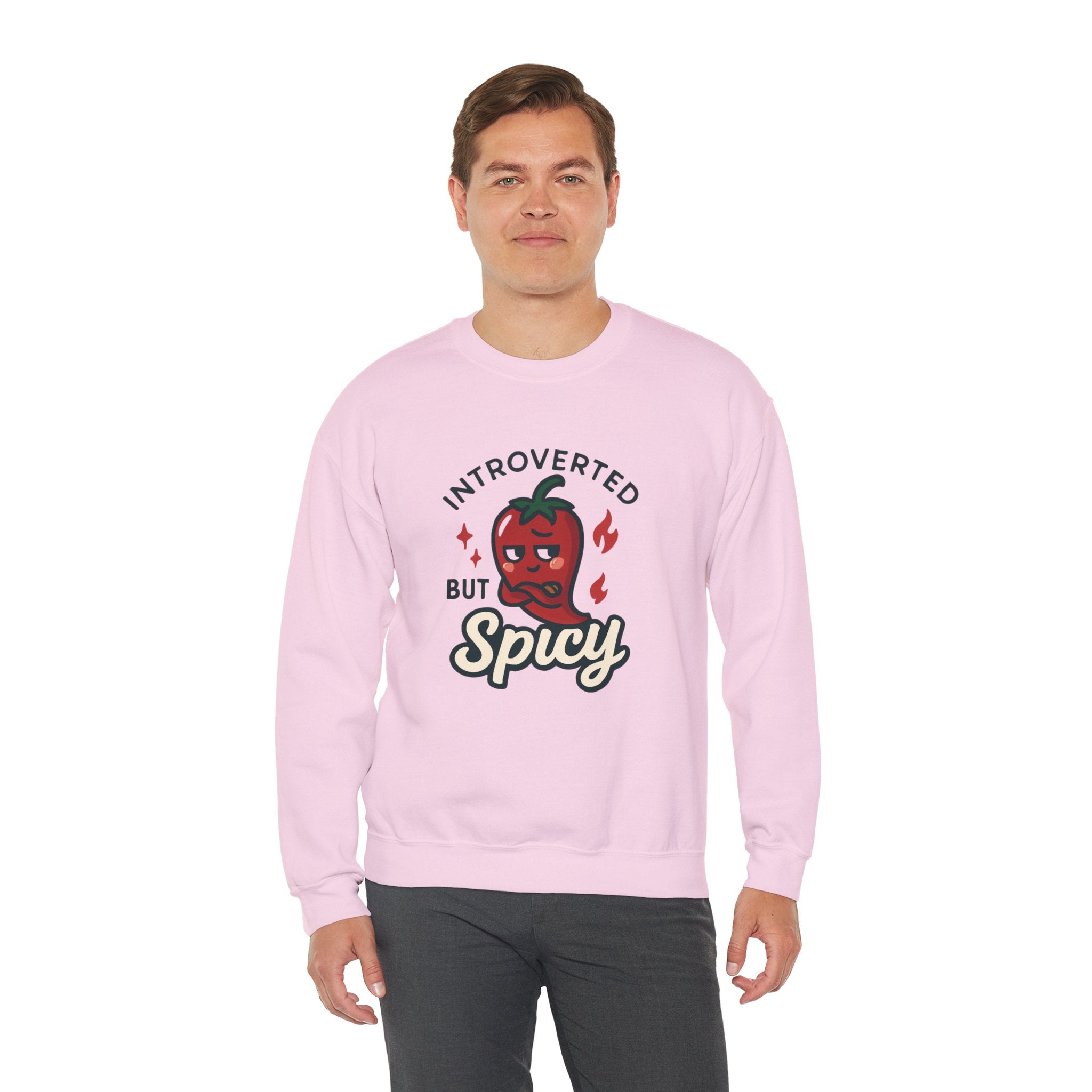Introverted But Spicy Sweatshirt — Cute Chili Pepper Graphic Crewneck