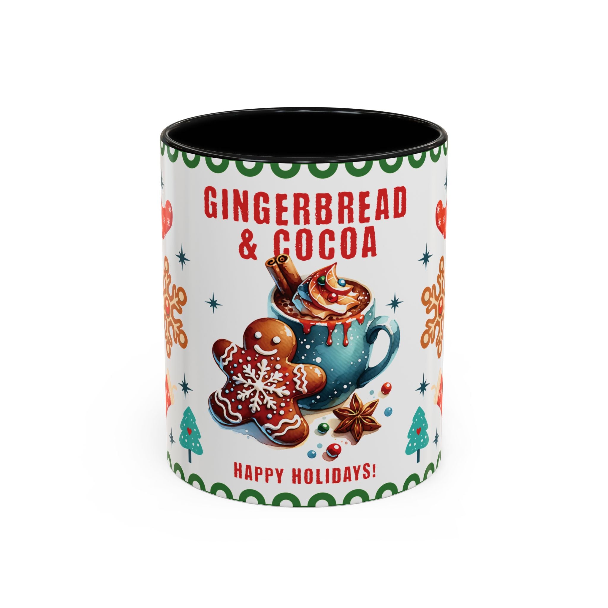 Gingerbread & Cocoa Holiday Coffee Mug — Festive Winter Hot Cocoa Design (11/15oz)
