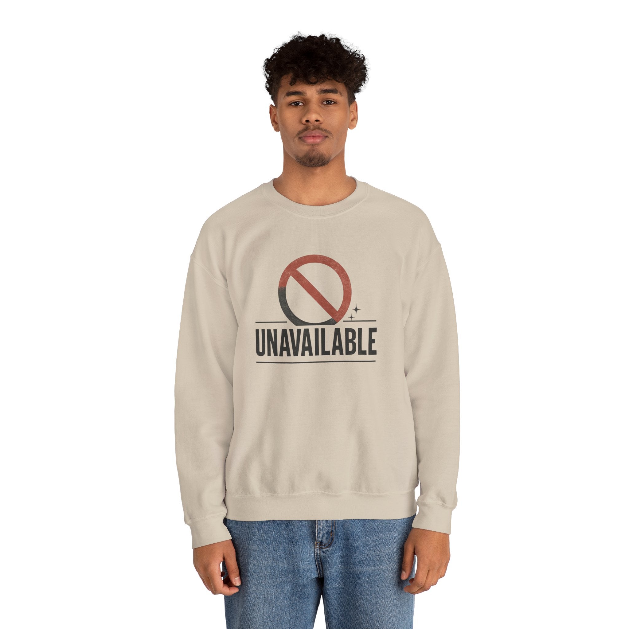 Crewneck Sweatshirt — Minimalist Red Prohibition Symbol Graphic