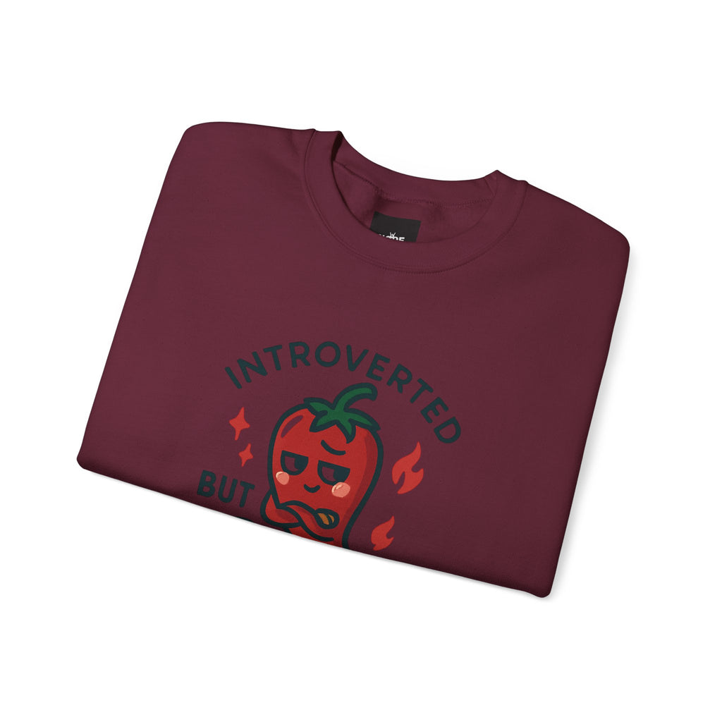 Introverted But Spicy Sweatshirt — Cute Chili Pepper Graphic Crewneck