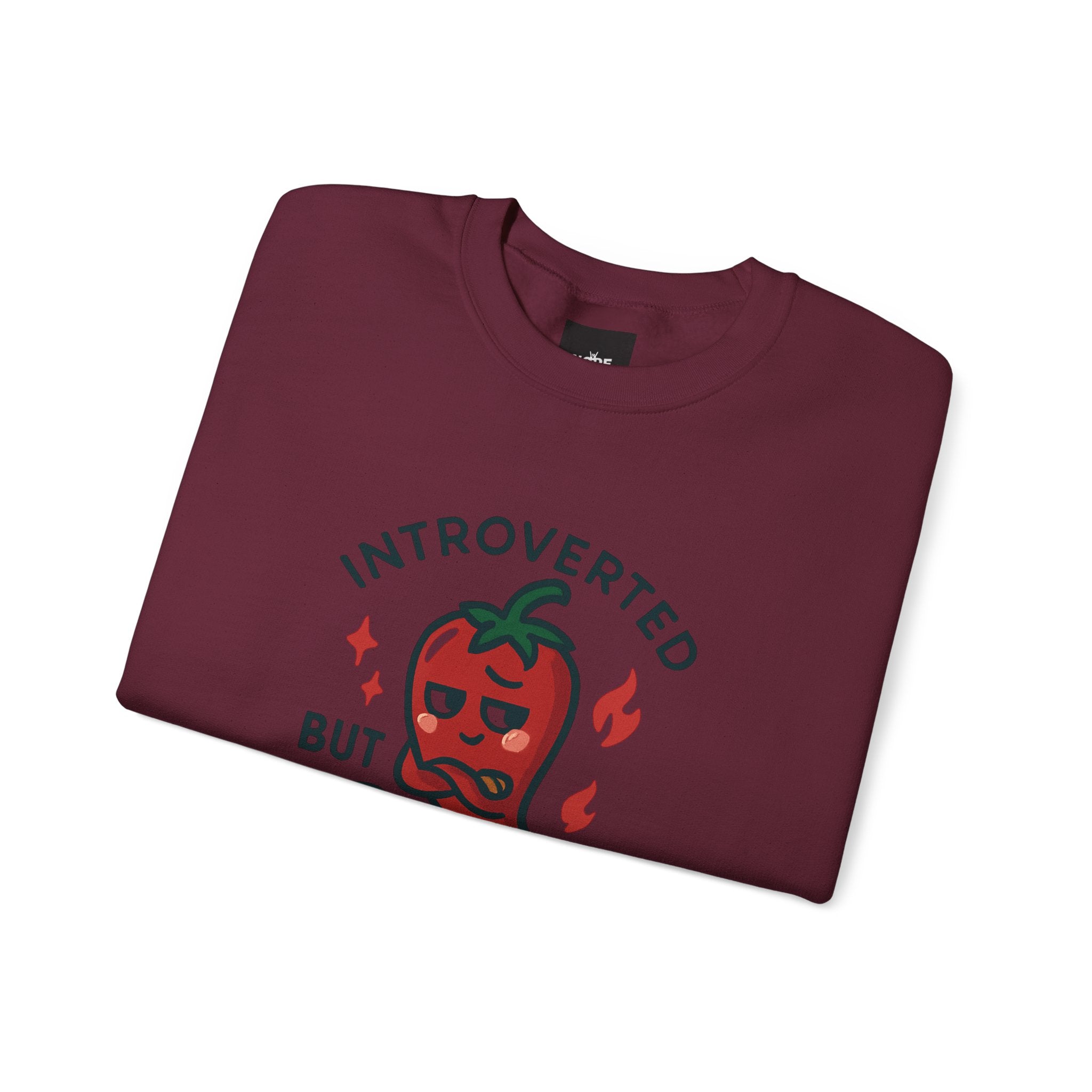 Introverted But Spicy Sweatshirt — Cute Chili Pepper Graphic Crewneck