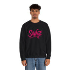 Savage Script Crewneck Sweatshirt — Pink Graffiti Graphic