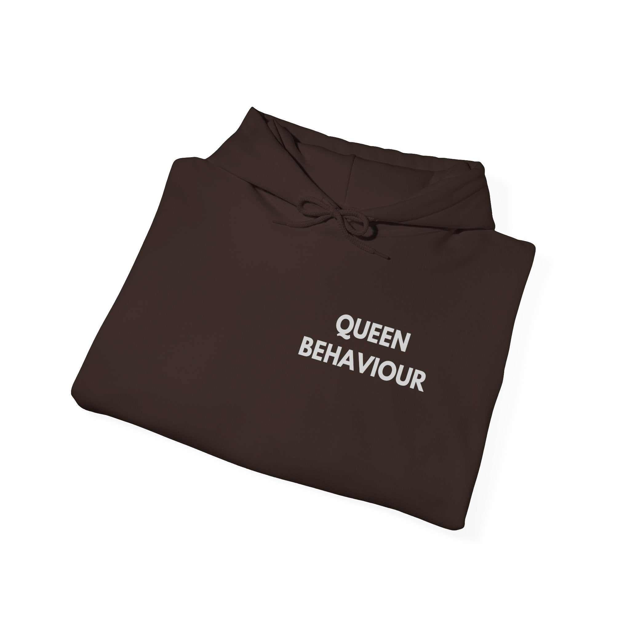 Hoodie ''Queen Behaviour'' Quote — Minimalist Feminist Graphic Pullover