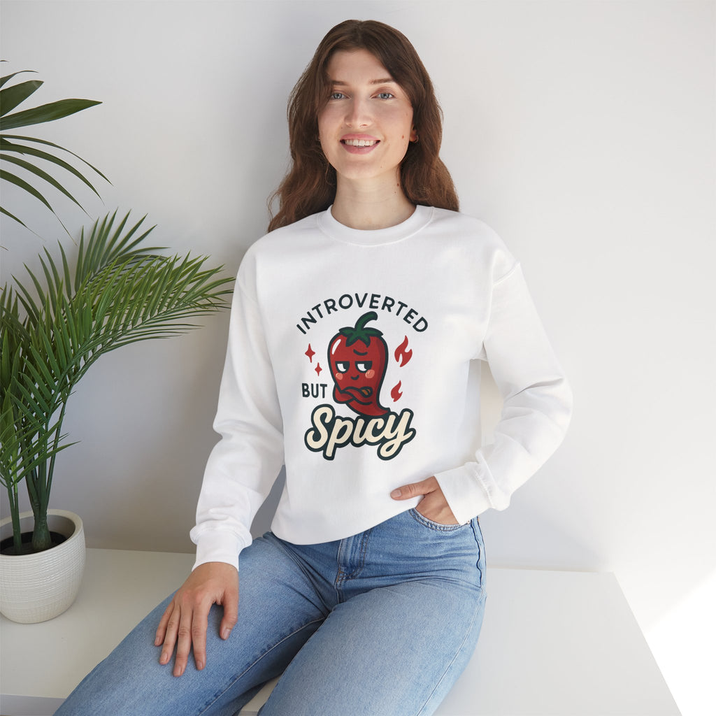 Introverted But Spicy Sweatshirt — Cute Chili Pepper Graphic Crewneck