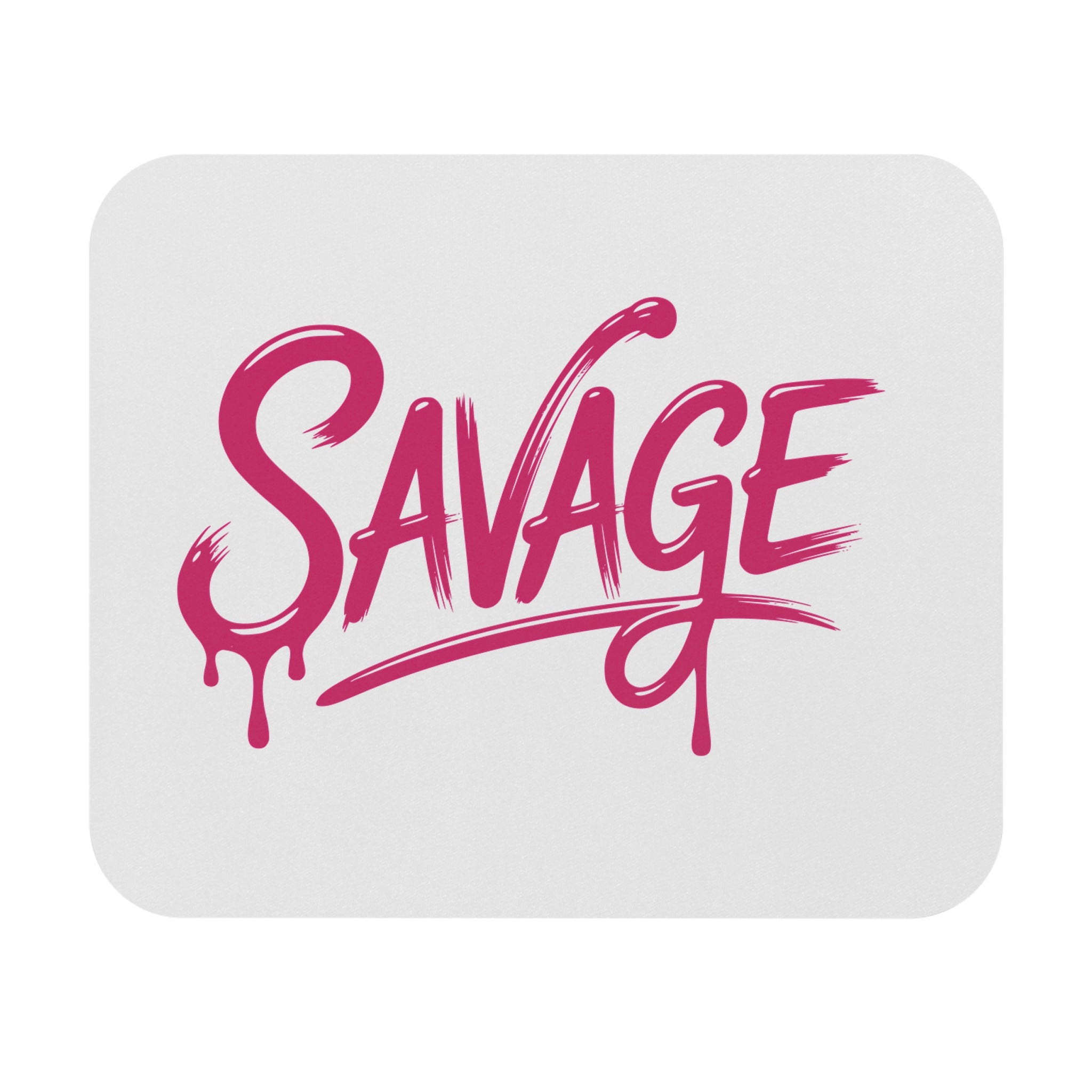 Savage Script Mouse Pad — Bold Pink Graphic Desk Mat
