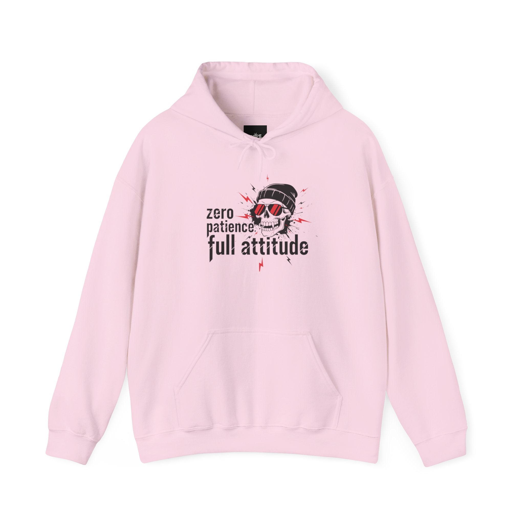 "Zero Patience, Full Attitude" Hoodie — Bold Graphic Quote Sweatshirt