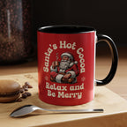 Santa Hot Cocoa Accent Coffee Mug — "Santa's Hot Cocoa Relax and Be Merry" Holiday Mug (11/15oz)