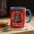 Santa Hot Cocoa Accent Coffee Mug — "Santa's Hot Cocoa Relax and Be Merry" Holiday Mug (11/15oz)