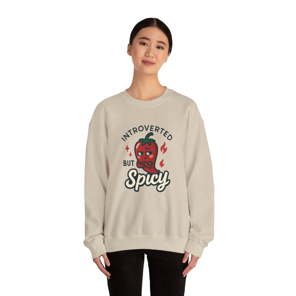 Introverted But Spicy Sweatshirt — Cute Chili Pepper Graphic Crewneck