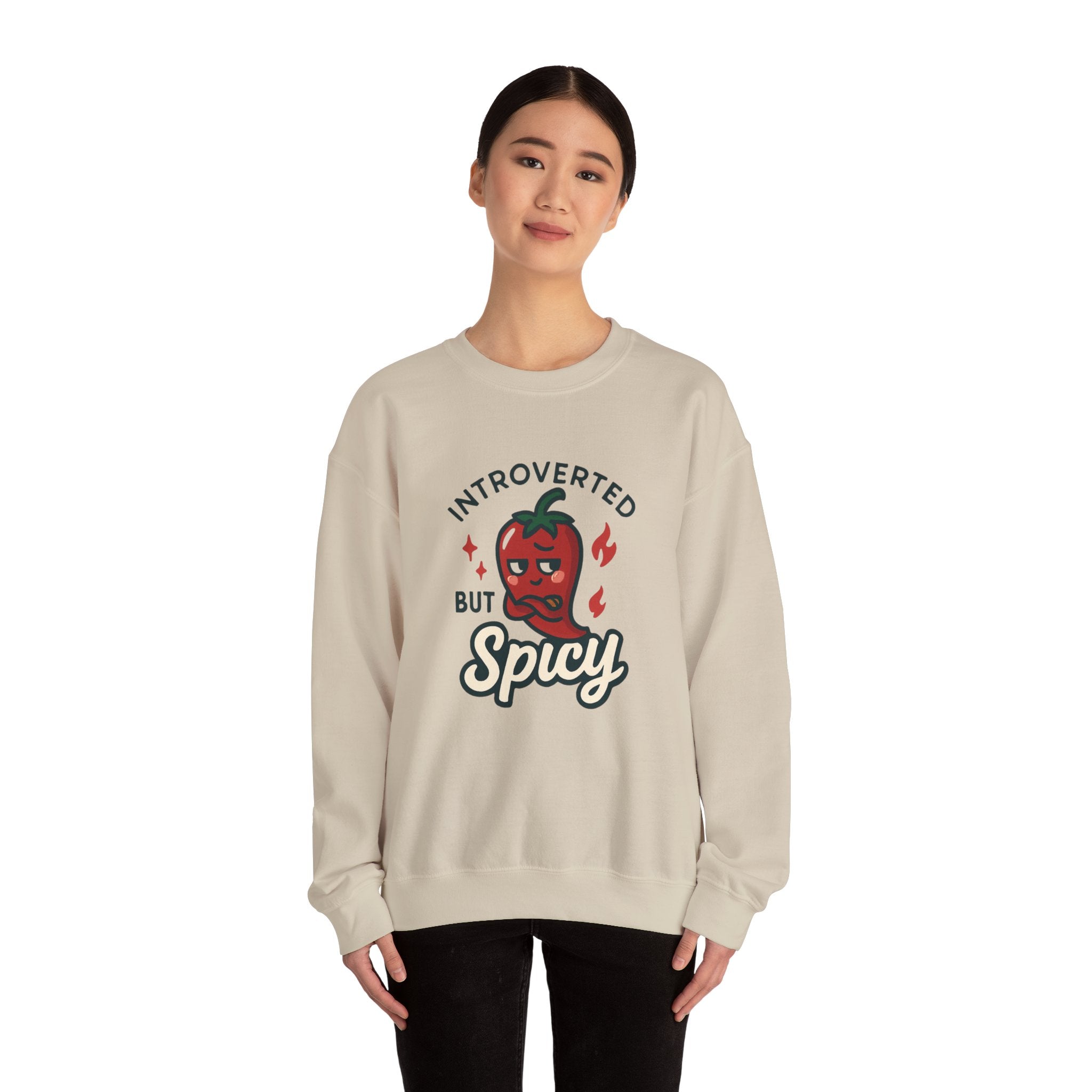 Introverted But Spicy Sweatshirt — Cute Chili Pepper Graphic Crewneck