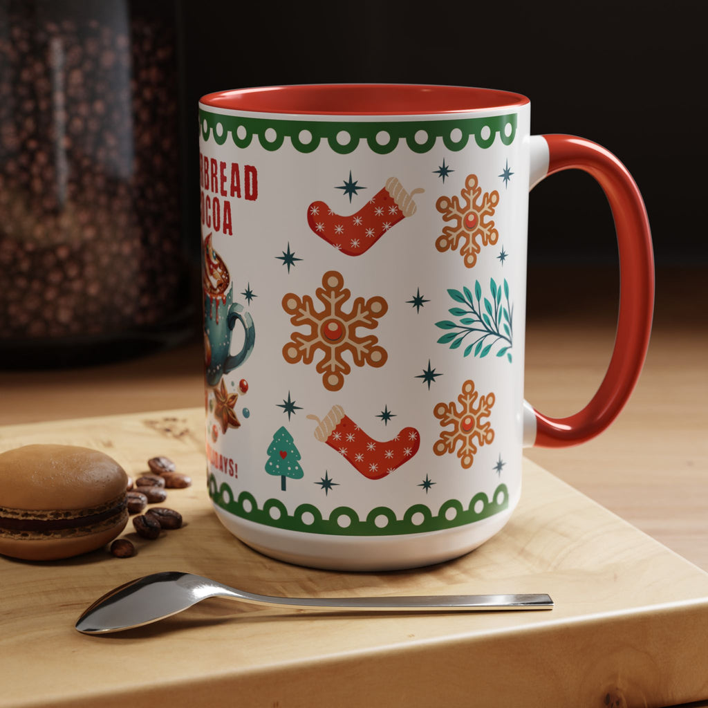 Gingerbread & Cocoa Holiday Coffee Mug — Festive Winter Hot Cocoa Design (11/15oz)