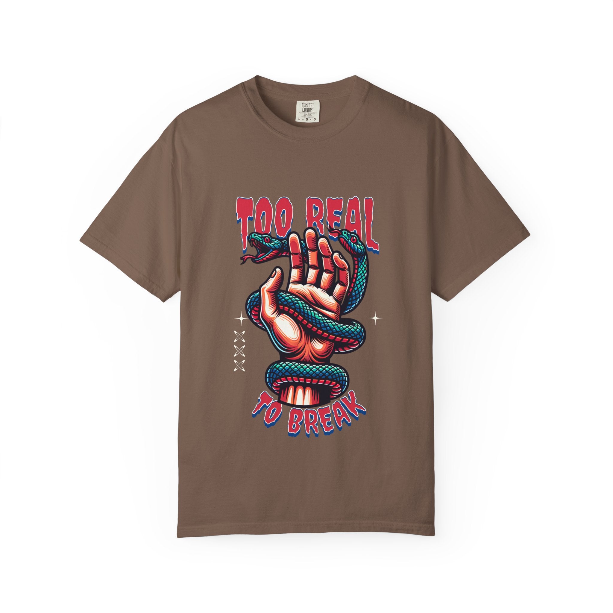 Too Real To Break T-Shirt — Snake & Hand Graphic Tee