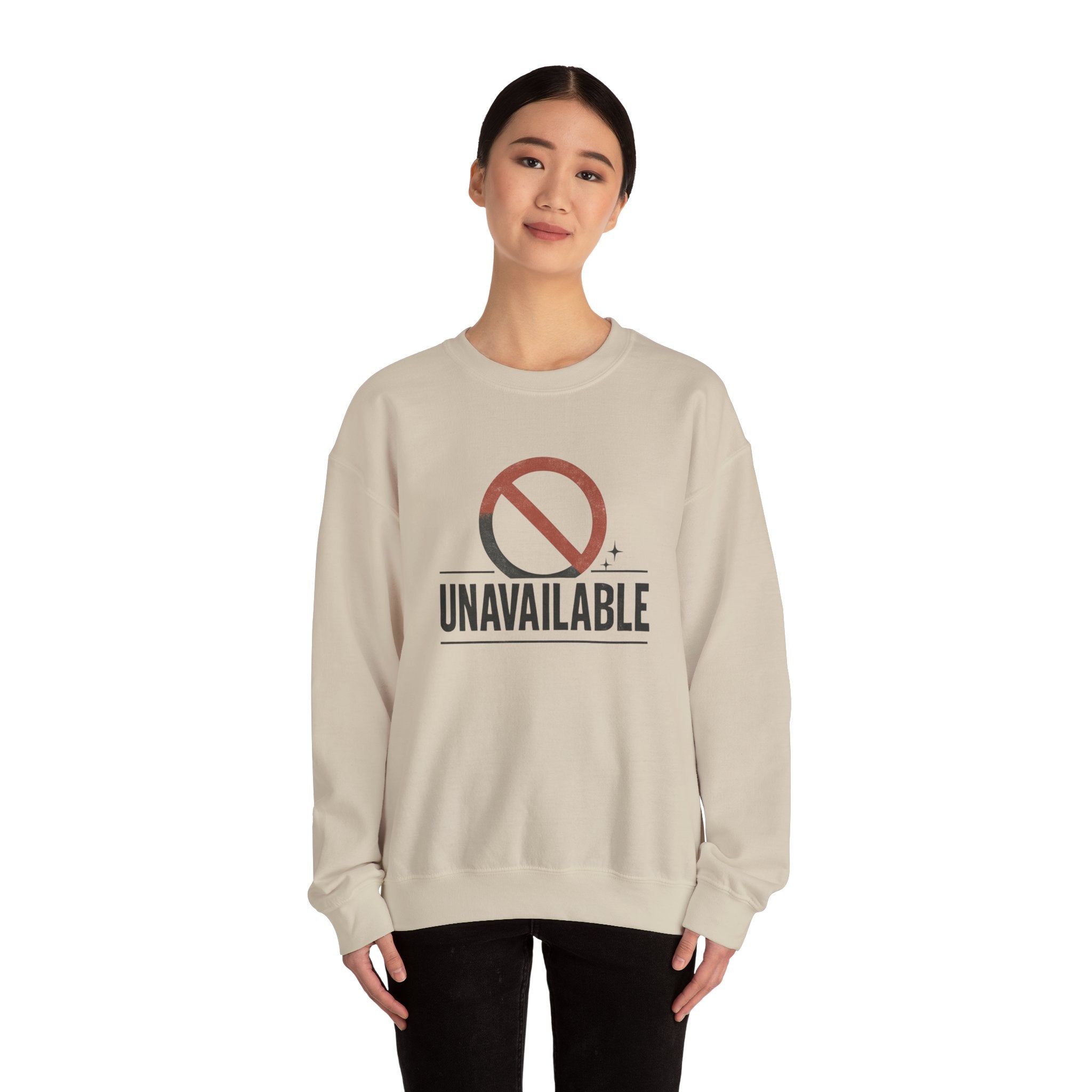 Crewneck Sweatshirt — Minimalist Red Prohibition Symbol Graphic