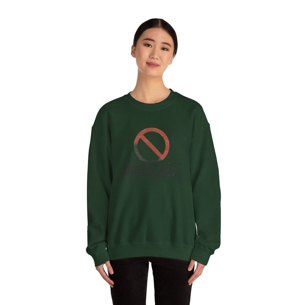 Crewneck Sweatshirt — Minimalist Red Prohibition Symbol Graphic