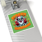 Groovy Christmas Sticker — Retro Santa Peace Sign Holiday Decal