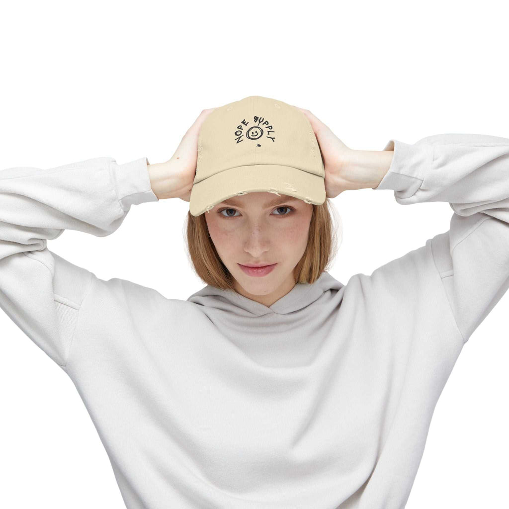 pink hat NOPE SUPPLY CapMinimal look. Maximum mood. The ultimate unbothered accessoryProduct features- 100% cotton twill for a vintage aesthetic- Comfortable unstructured design for all-dayNOPE SUPPLY