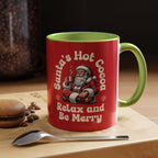 Santa Hot Cocoa Accent Coffee Mug — "Santa's Hot Cocoa Relax and Be Merry" Holiday Mug (11/15oz)
