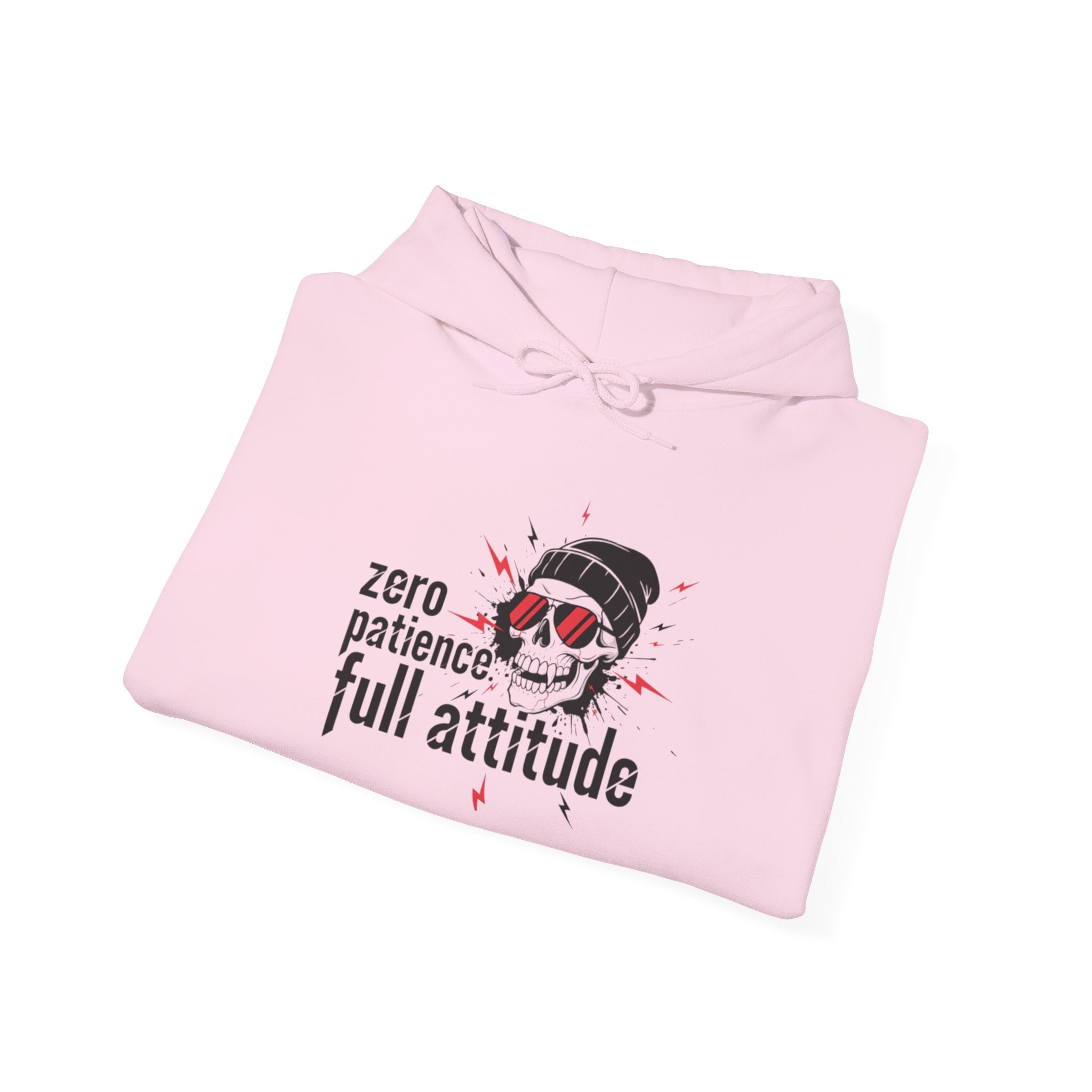 "Zero Patience, Full Attitude" Hoodie — Bold Graphic Quote Sweatshirt