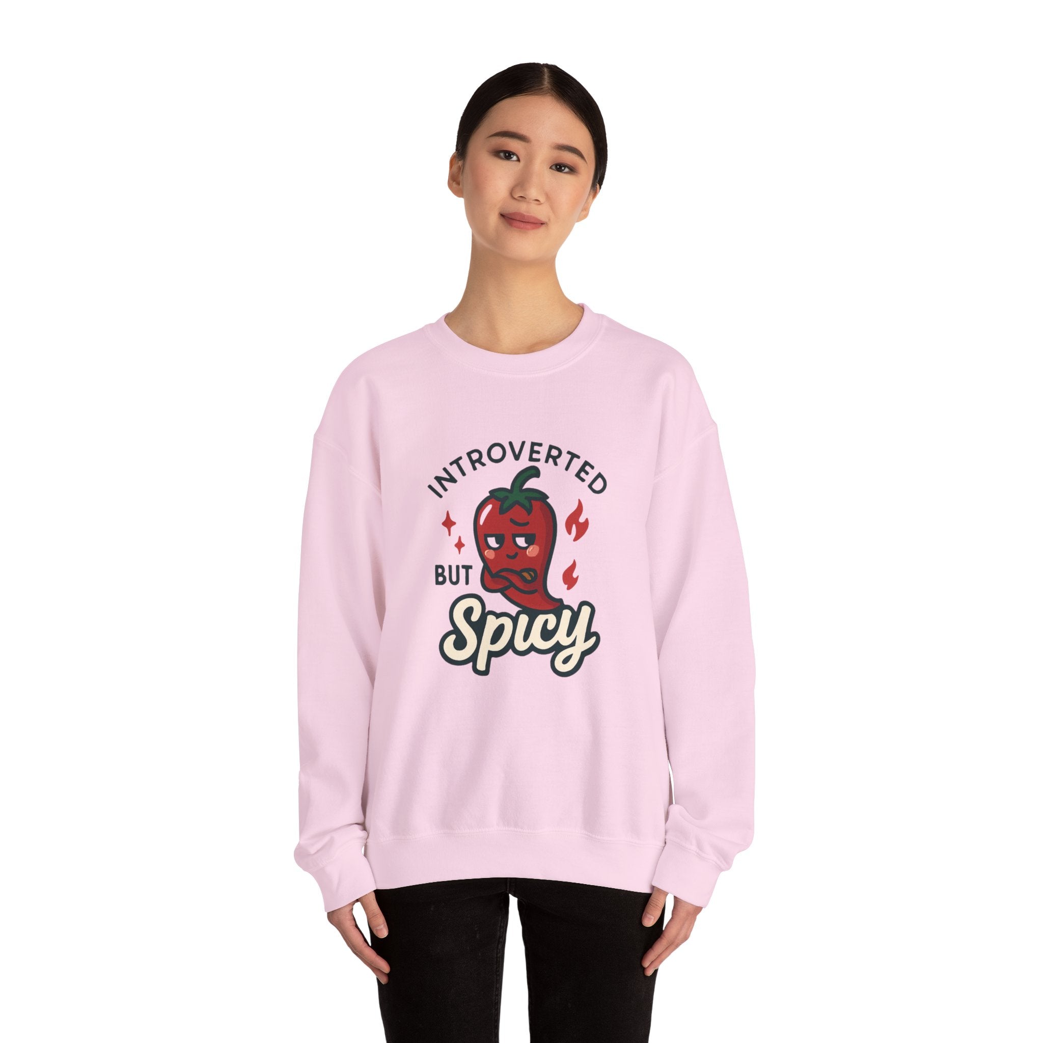Introverted But Spicy Sweatshirt — Cute Chili Pepper Graphic Crewneck