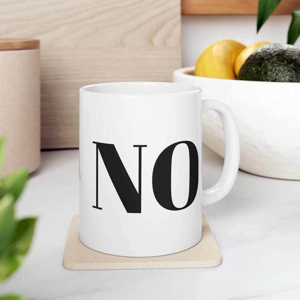 custom mugs NO MugMinimalist design, maximum attitude. Product features- Made from glossy ceramic for a sleek finish.- Bright, vibrant colors that ensure your designs pop.- MicrowaveNOPE SUPPLY