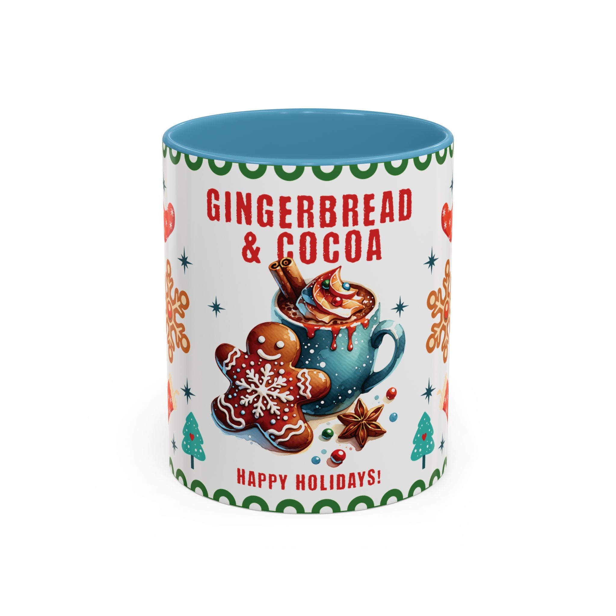 Gingerbread & Cocoa Holiday Coffee Mug — Festive Winter Hot Cocoa Design (11/15oz)