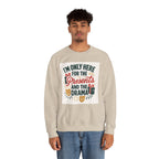 Holiday Sweatshirt — "I'm Only Here for the Presents and the Drama" Christmas Crewneck