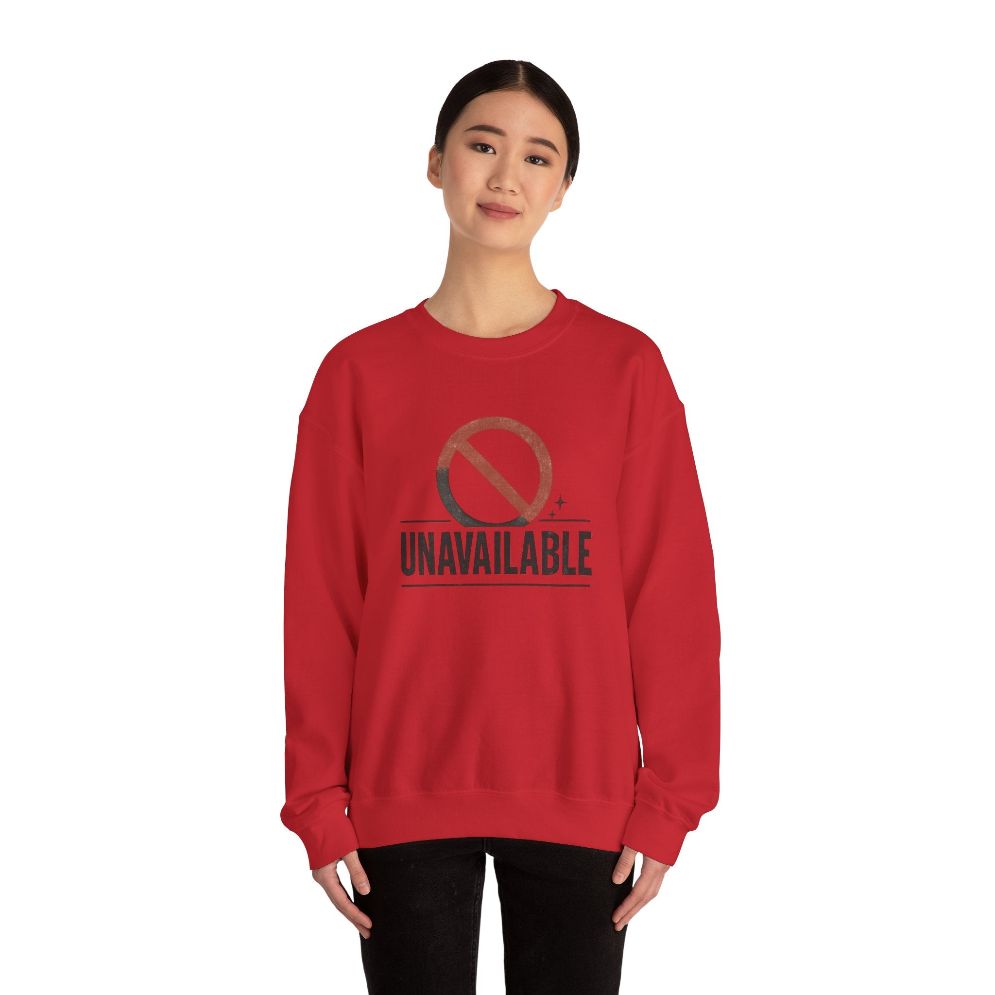 Crewneck Sweatshirt — Minimalist Red Prohibition Symbol Graphic