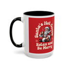 Santa Hot Cocoa Accent Coffee Mug — "Santa's Hot Cocoa Relax and Be Merry" Holiday Mug (11/15oz)