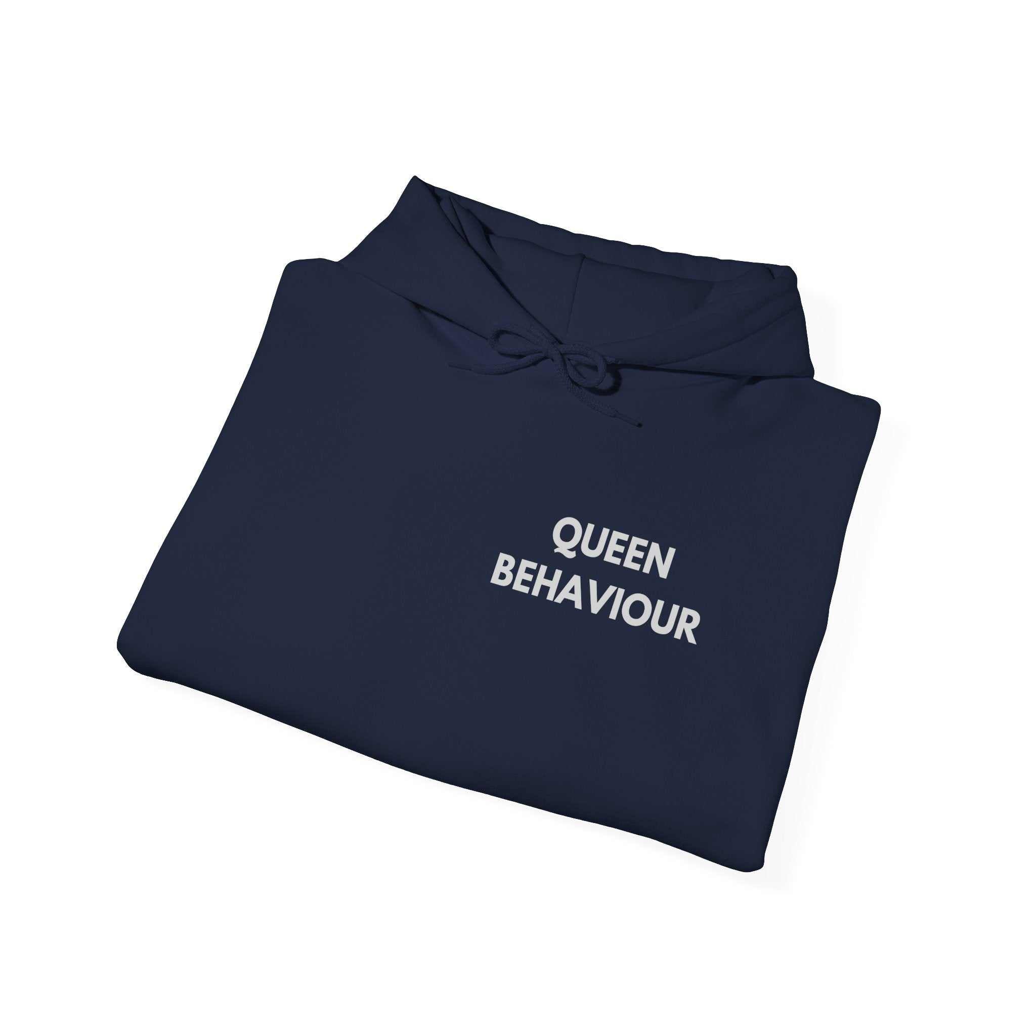 Hoodie ''Queen Behaviour'' Quote — Minimalist Feminist Graphic Pullover